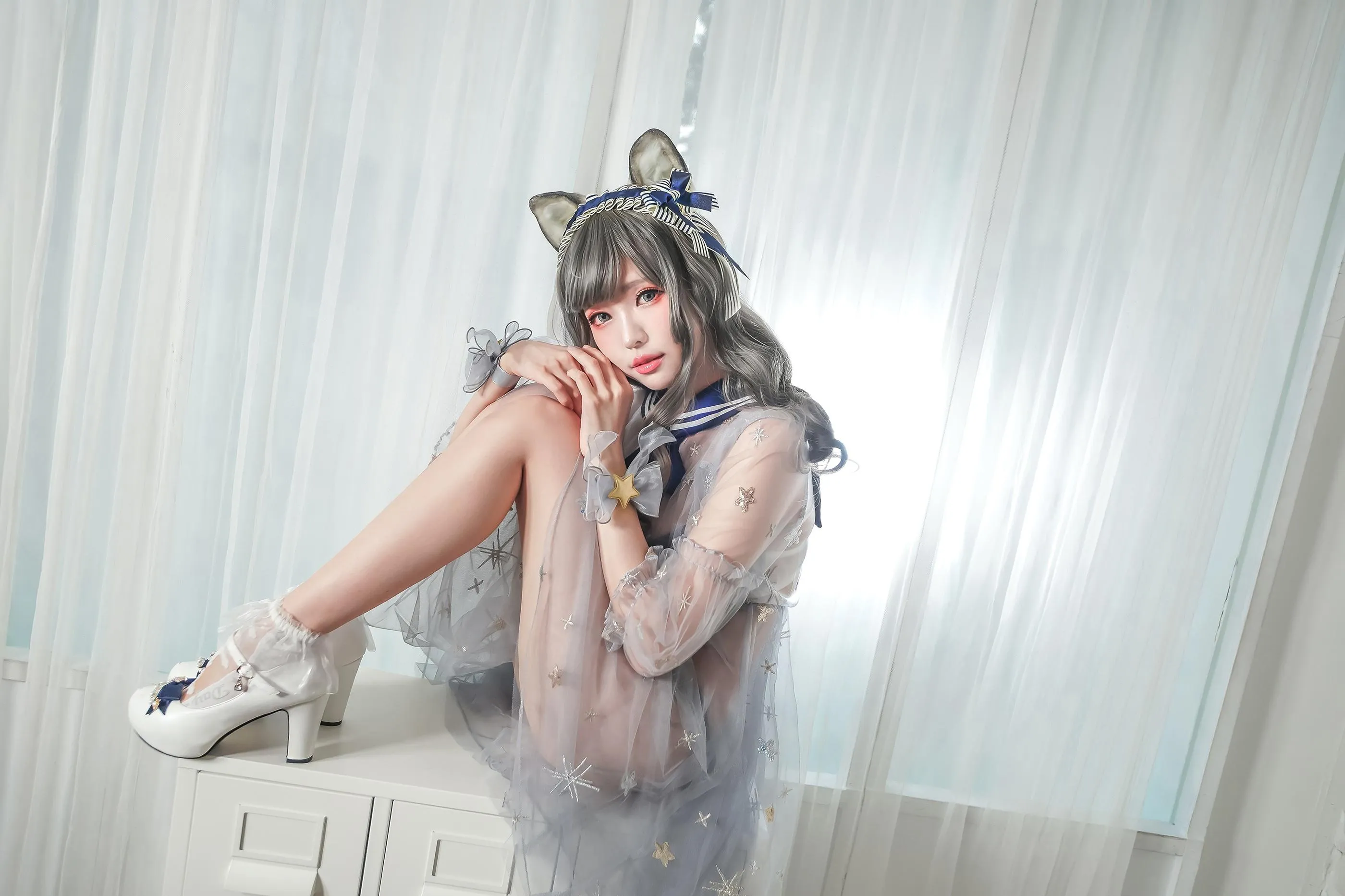 ElyEE子 – NO.47 灰太狼-透明睡裙 [21P]插图6